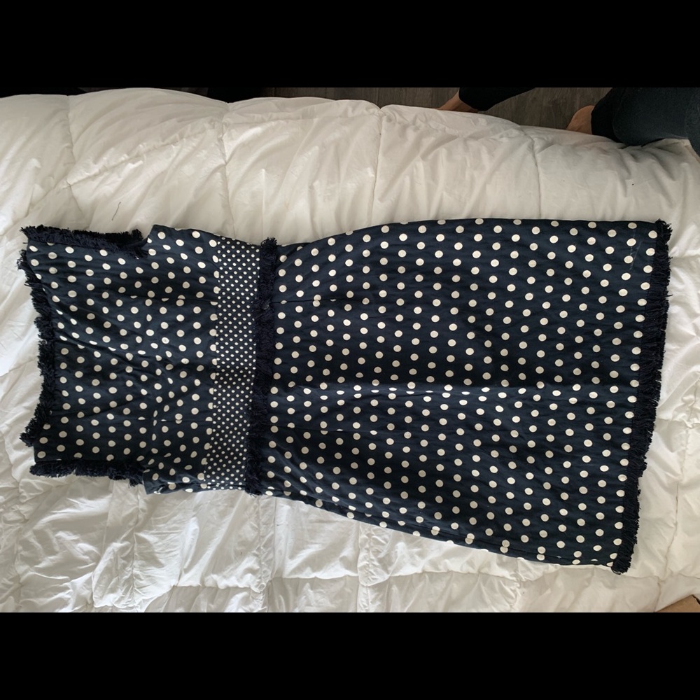 Tory Burch polka dot midi dress (navy, size 4)